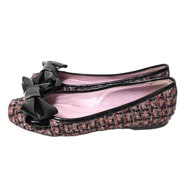 RED VALENTINO GARAVANI Tweed Bow Ballet Flats 38 - Picture 5 of 11
